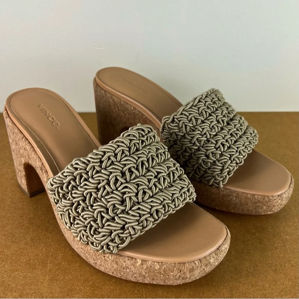 NEW VINCE CROCHET PLATFORM SANDALS - Picture 2 of 13
